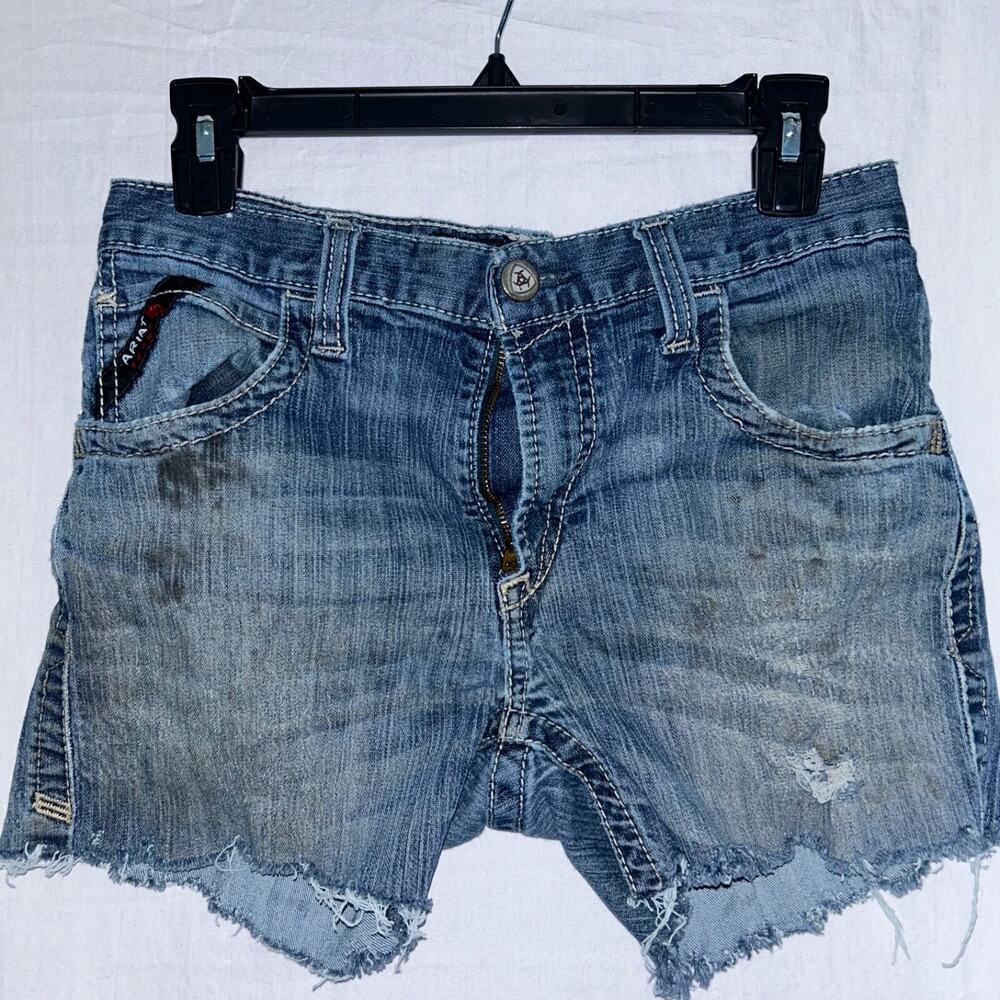 Ariat FR M5 Cut Off Jean Short W30 Men Blue Denim Casual Flame Resistant